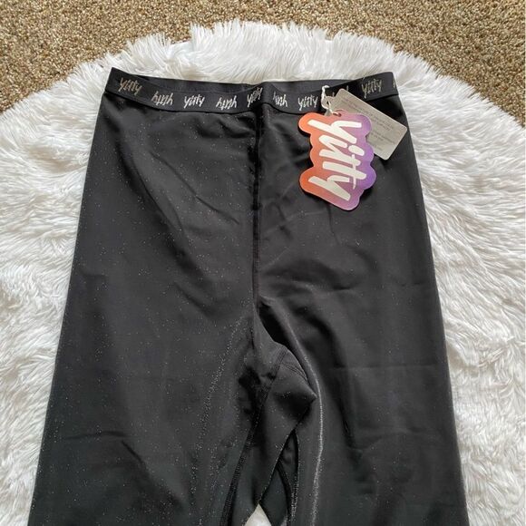 YITTY by Lizzo Spotlight Ruched Leggings Shimmered Iconic Black New Women Medium - Picture 3 of 10